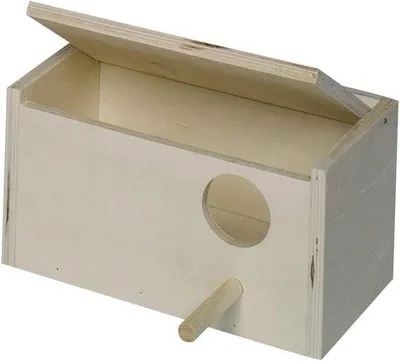 Produktbild von Famanu Nistkasten für Sittiche mit Sitzstange und klappbarem Deckel - Golfdesign