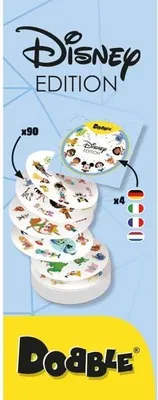 Zdjęcie produktu dla Gra Karciana Dobble Disney, Szybka Gra, 5 Mini Gier, 2-8 Graczy, Asmodee, Gra Towarzyska dla Dzieci 6+