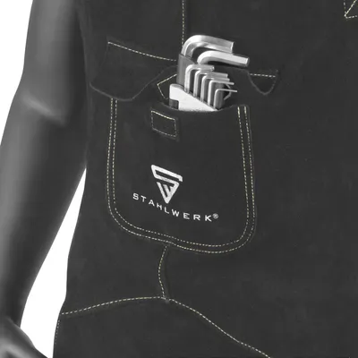 Produktbild von STAHLWERK Schweißerschürze Schwarz Aus Hochwertigem Spaltleder