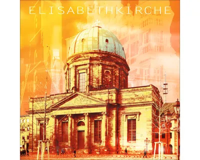 Produktbild von Glasbild Nürnberg St. Elisabeth Kirche orange 50x50 cm