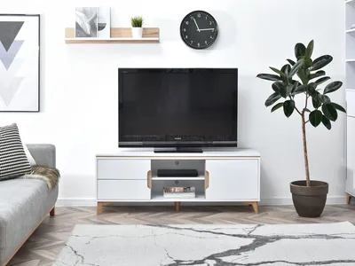 Zdjęcie produktu dla Stolik pod telewizor ALITA - jesion / biały