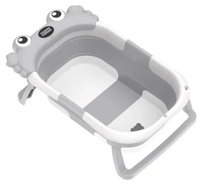 Image de Baignoire pour bébé - Baignoire pliable - Coussin de bain amovible - Portable - Antidérapant - 0–3 ans - Gris