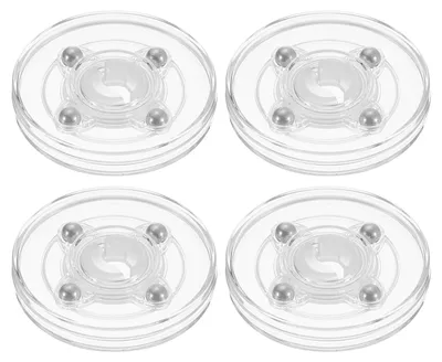 Produktbild von 4-teiliger Acryl-Drehteller (Lazy Susan), 6,35 cm (2,5 Zoll) transparenter Kugellager-Drehteller, 360 Grad drehbar, für Gewürzregal, Tisch, Kuchen, Küchendekoration, Badezimmer