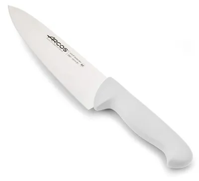 Image de Couteau de chef Arcos couleur - Prof 292124 acier inoxydable nitrum et mangue ergonomique blanc lame en polypropylène et 20 cm, vitrine