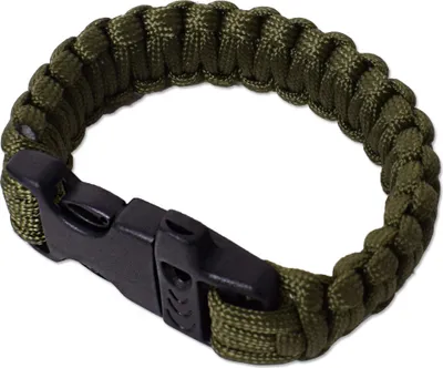 Produktbild von tevenger Paracord Survival Outdoor Armband Steckschließe Pfeife Fallschirmschnur Männer Herren Schmuck Men Bracelet 25cm grün