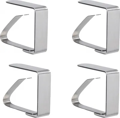 Produktbild von Set mit 4 Tischklammern von Excellent Houseware, Edelstahl, 5 x 6 cm, Silber