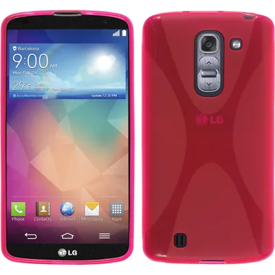 Produktbild von PhoneNatic Case kompatibel mit LG G Pro 2 - pink Silikon Hülle X-Style + 2 Schutzfolien
