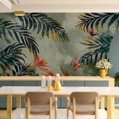 Produktbild von Vlies Fototapete - Jungle Flowers 450x315 cm Blätter b-A-0846-a-a