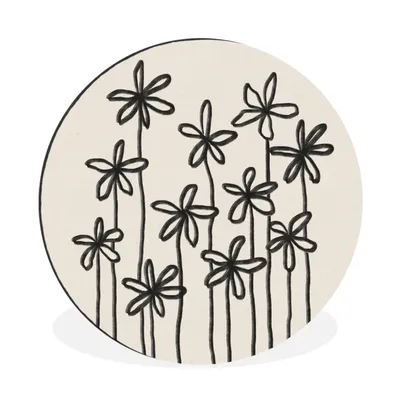 Produktbild von MuchoWow® Aluminium Wandkreis Blumen - Pflanzen - Pastell - Abstrakt Ø 60 cm Wanddeko Modern Wohnzimmer - Wand Kreis - Wandbild - Schlafzimmer - Aluminium Bild - Kinderzimmer - Wohnzimmer Dekoration - Wandschmuck