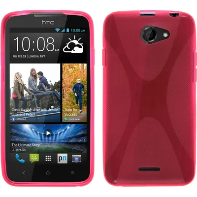 Produktbild von PhoneNatic Case kompatibel mit HTC Desire 516 - pink Silikon Hülle X-Style + 2 Schutzfolien