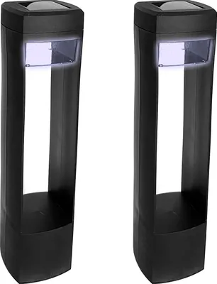 Produktbild von 2er Set LED Solarleuchte Solar Lampe Kunststoff Schwarz Gartenleuchte Solarlampe Wegleuchte Gartenbeleuchtung Außenlampe Beleuchtung