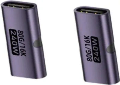 Immagine prodotto di INF Adattatore Type-C Femmina a Femmina 240W in Alluminio per Ricarica e Dati 5 Pezzi Viola