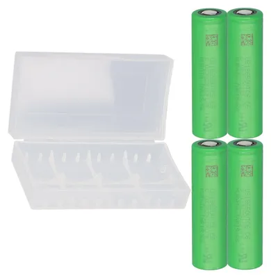 Image de 4 batteries Murata US 18650 VTC6 3120 mAh 30 A + boîtiers