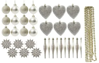 Weihnachtsbaum-Dekoration, 35-teilig, Champagner Gold