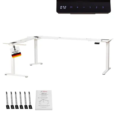 Produktbild von Albatros LIFT L7W Gestell für Eckschreibtisch Höhenverstellbar Elektrisch weiß - Winkelschreibtisch Memoryfunktion-Schreibtischgestell Höhenverstellbar Elektrisch, Stufenlos