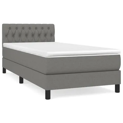 Produktbild von vidaXL Boxspringbett mit Matratze Dunkelgrau 100x200 cm Stoff