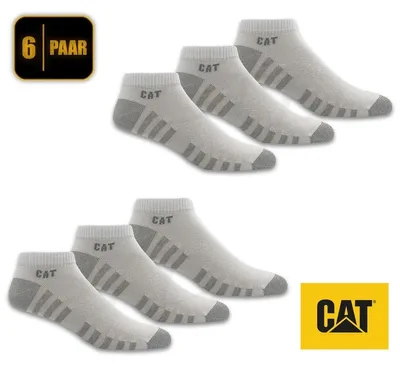 Produktbild von 6 Paar CAT CATERPILLAR LIGHT WORK SNEAKER SOCKEN Kurze ArbeitsSneaker in Größe 39-42 und Weiß Arbeitssocken Füßlinge Strümpfe dünne kurz Socken