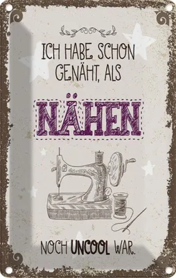 Produktbild von vianmo Blechschild 30x20 cm NÄHEN ich habe schon genäht Spruch Zitat