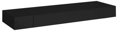Image de Étagère murale - Étagère suspendue - Étagère murale - Étagère à livres - Étagère murale - Avec tiroir - 80x25x8 cm - Noir