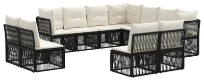 Produktbild von vidaXL Gartensofa-set 11 pcs Schwarz Poly-Rattan