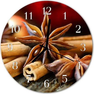 Produktbild von Glasuhr Wanduhr Küchenuhr Echt-Glas 30fi cm Anis Zimt braun
