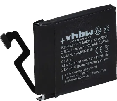 Produktbild von vhbw Akku kompatibel mit Apple Watch A2007, A1977, A1975, 4 40mm Smartwatch Uhr Fitnessarmband (220 mAh, 3,85 V, Li-Polymer)