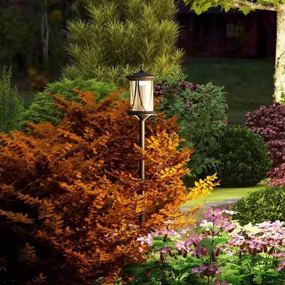 Obrázek produktu pro Solární osvětlení zahrady – LED lucerna, stupeň krytí IP44 | Barva: černá | Rozměry: 17x17x127 cm