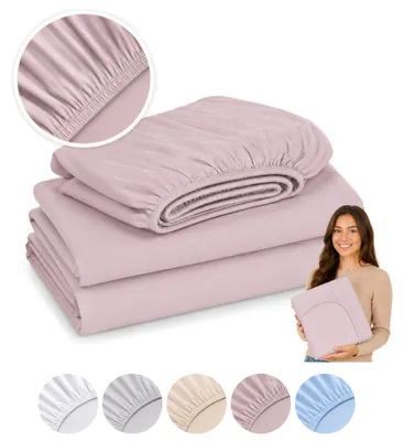 Produktbild von MEBLE ODNOWA, Spannbettlaken mit Gummizug 120 x 200 cm, Rosa, Bettlaken für Matratzen bis 30 cm Höhe, Weich, Pflegeleicht, Formstabil