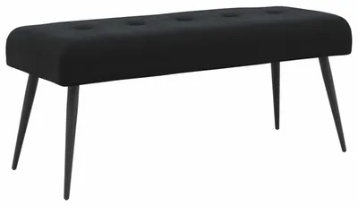 Zdjęcie produktu dla Ławka vidaXL z pikowanym obiciem, czarna, 110 x 40 x 46 cm, aksamit