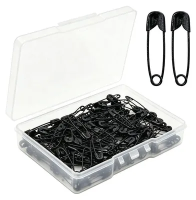 Sicherheitsnadeln 360 Stück 19 mm schwarz Mini-Set