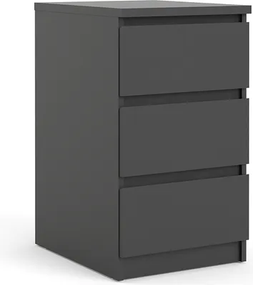 Image de Nada Commode basse et étroite 3 tiroirs, noir mat.