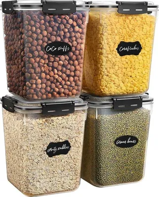 Produktbild von Küchen- und Vorratsbehälter, 5,3 l, 4er-Set, luftdicht, BPA-frei, Plastik