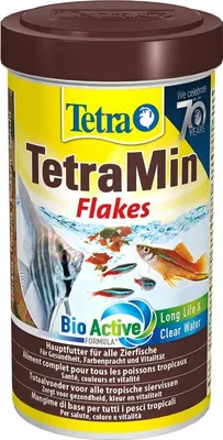 Zdjęcie produktu dla Tetra TetraMin Flakes, Ryby akwariowe, Suchy pokarm dla ryb, Płatek, 0,5 l