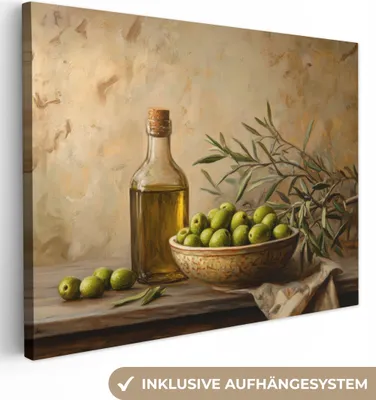 Produktbild von Wanddeko 40x30 cm - Stilleben - Oliven, Leinwand Bilder Wohnzimmer