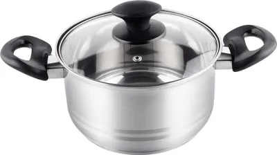 Obrázok produktu pre LAMART LTB1810 Hrniec s pokrievkou, priemer 18 cm z prvotriednej nehrdzavejúcej ocele, sklonerezová pokrievka s otvor pre paru, masívne sendvičové dno, stupnica litráže, silikónové držadlá