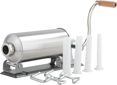 Obrázok produktu pre KRAFT&DELE | Ručná plnička klobás, stroj na plnenie klobás z nehrdzavejúcej ocele, stroj na plnenie klobás, strieborný, lis na klobásy so stolovou svorkou, striekačka na klobásy vrátane plniacich rúrok, 3KG