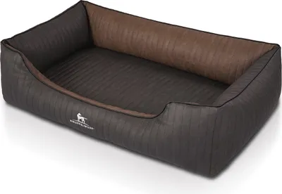 Produktbild von Knuffelwuff Orthopädisches Hundebett Outback aus laser-gestepptem Kunstleder XXL 120 x 85cm Schwarz/Braun