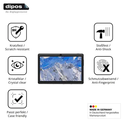 Produktbild von 2x Schutzfolie für PRITOM K7 - Anti-Shock 9H Folie dipos Glass Kunststoffglas