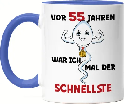 Produktbild von Vor 55 Jahren War Ich Mal Der Schnellste Tasse Blau 55. Geburtstag Let's Dance Alles Gute Let's Party Happy Birthday