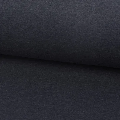 Produktbild von Baumwolljersey Stoff Meterware einfarbig dunkelblau meliert 1,60m