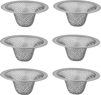 Produktbild von 6 Stück Abflusssieb Spüle Küche Dusche Waschbecken, Universal Küchenspüle Sieb Edelstahl abfluss Spülbecken Sieb Bad Haar Stopper Kanalisation