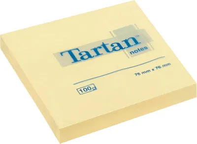 Image de Tartan Haftnotiz 07676 76x76mm 100Bl gelb 12St