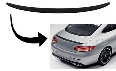 Produktbild von Kofferraumspoiler für Mercedes C-Klasse Coupé C205 14-19 Glänzend Schwarz.