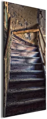 Produktbild von Wallario Premium Leinwandbild Treppe in einem alten Haus in Größe 60 x 150 cm