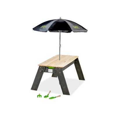 Produktbild von EXIT Aksent Sand- und Wassertisch mit Sonnenschirm und Gartenwerkzeugen
