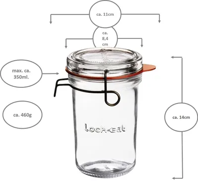 Produktbild von Luigi Bormioli Lock-Eat Einmachglas mit Deckel, 350ml, Glas, transparent, 1 Stück