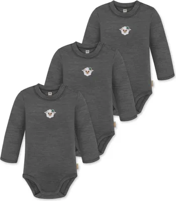 Produktbild von normani 3ER PACK Baby Merino Langarmbody Tuai