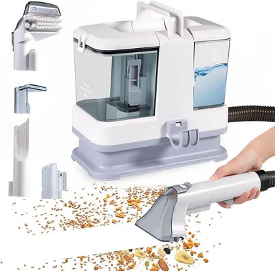 Productafbeelding van Nasssauger en bekledingsreiniger, 600 W, 15 kPa. Tapijtreiniger en waszuiger met een tank van 1,5 liter / 0,7 liter. Draagbare tapijtreiniger voor tapijten, bekleding, auto's en banken, 400 W