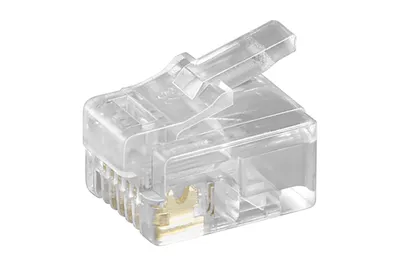 Produktbild von goobay RJ12 Westernstecker für Rundkabel 6 polig transparent (Bulk)