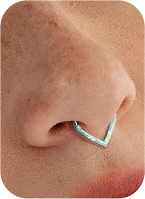 Imagen del producto de Piercing para el tabique nasal, forma de lágrima, calibre 16G, 10 mm, acero quirúrgico, para la nariz